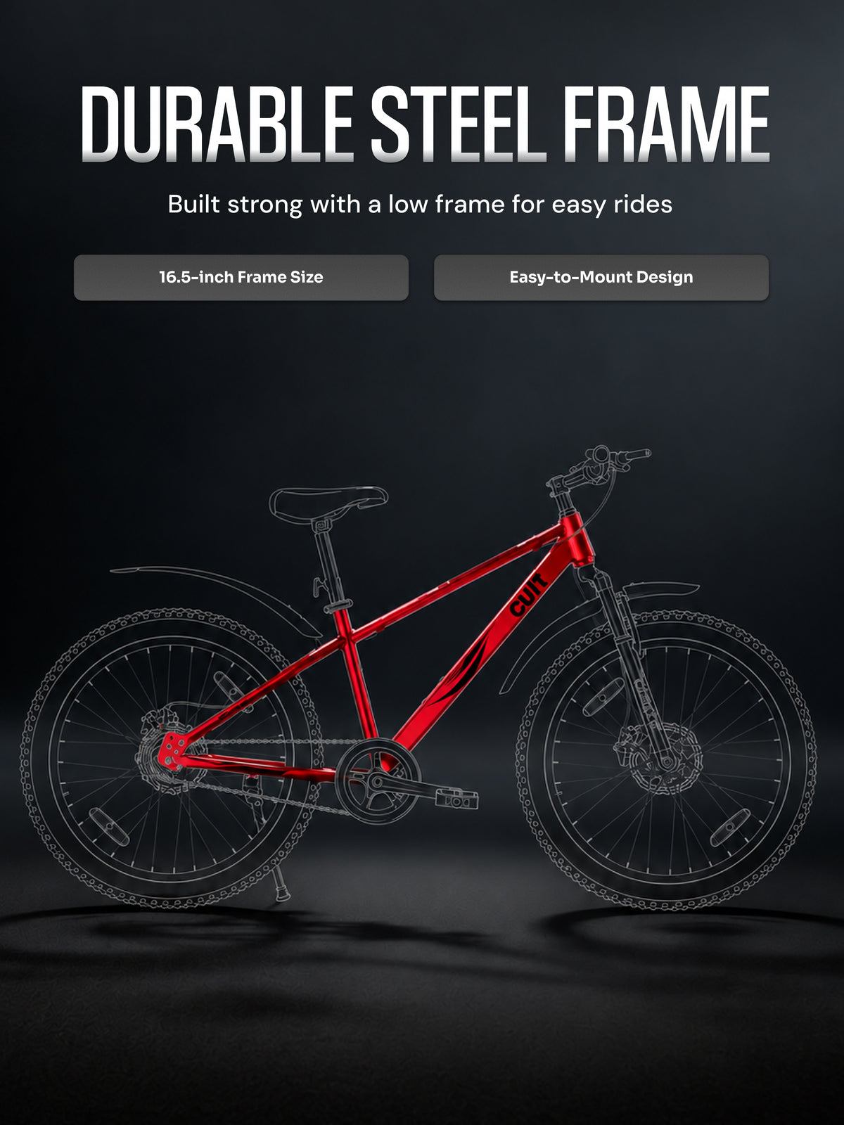 Cult Phoenix 26T Mountain Bike | Single Speed Cycle | Red