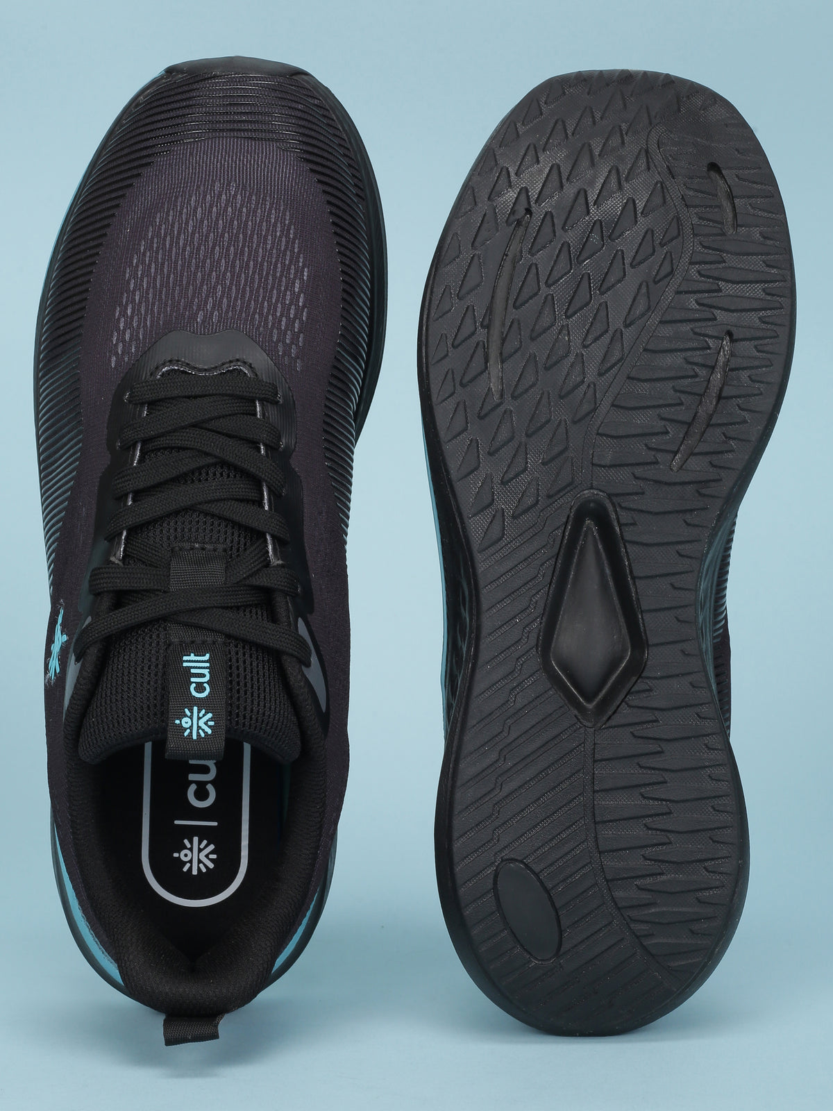 cult Men's Typhon Running Shoes - Black/Turquoise