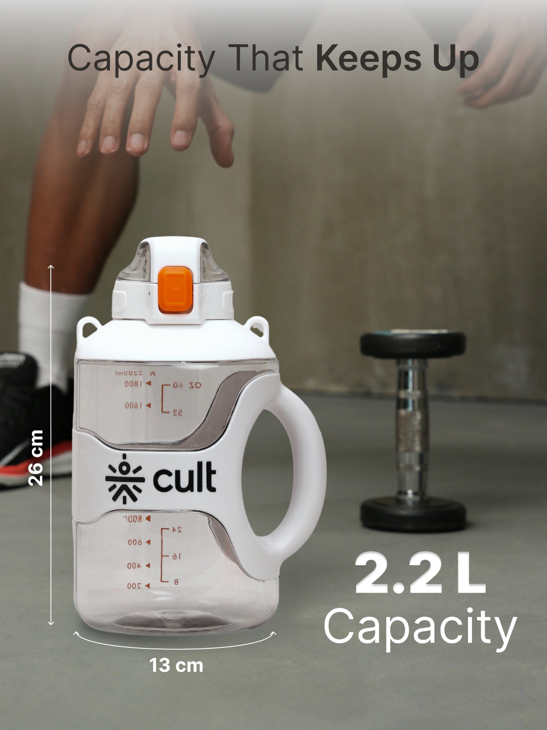 cult Gallon Bottle 2.2L Unisex White