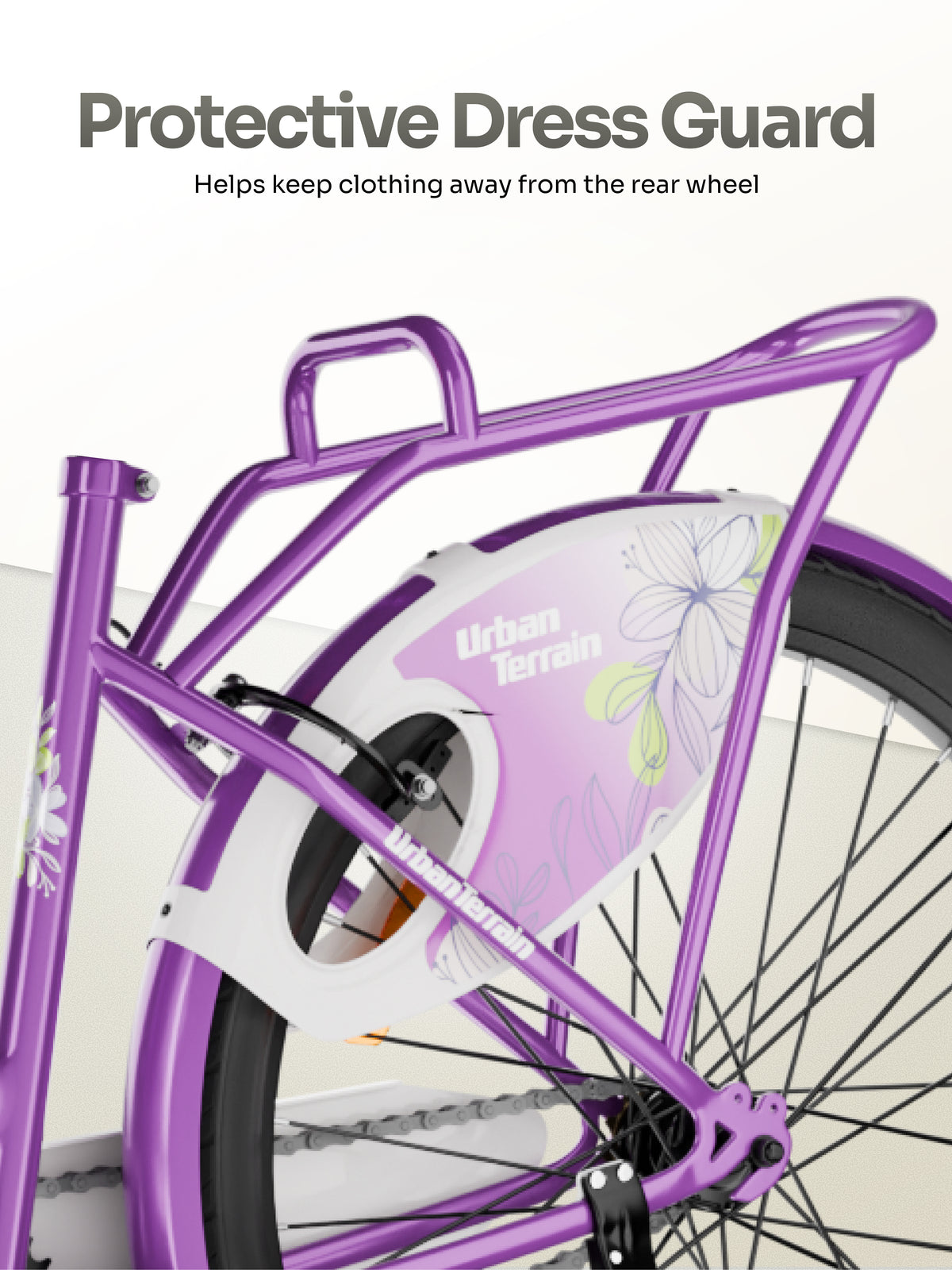 Autumn Women Cycle Steel 26 inch Tyre Single Speed With Single Wall Rim, Caliper Brakes and Rigid Fork, Voilet