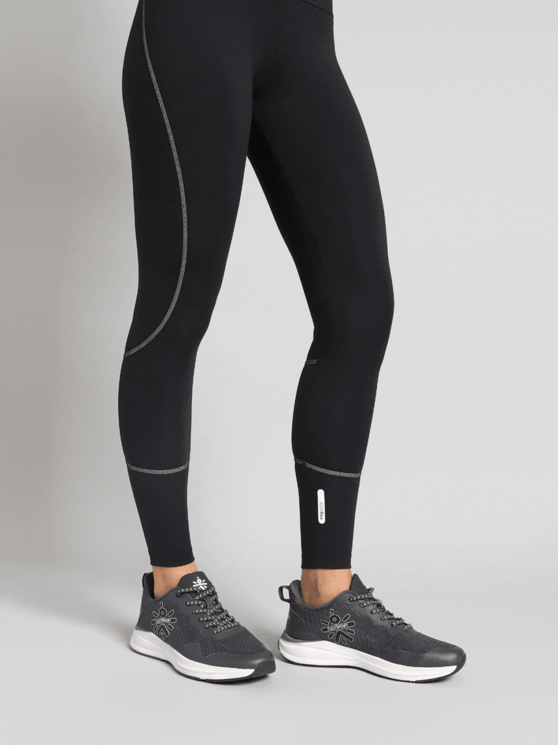 Women's Black Absolute Fit Solid Running Tights