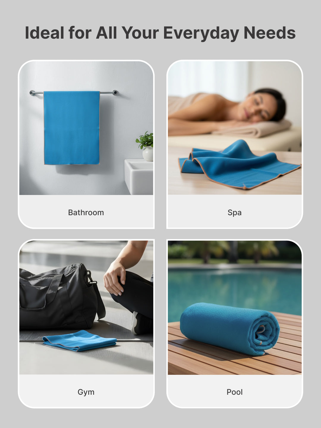 cult Microfiber Gym Towel for Men & Women with Elastic Loop - Large
