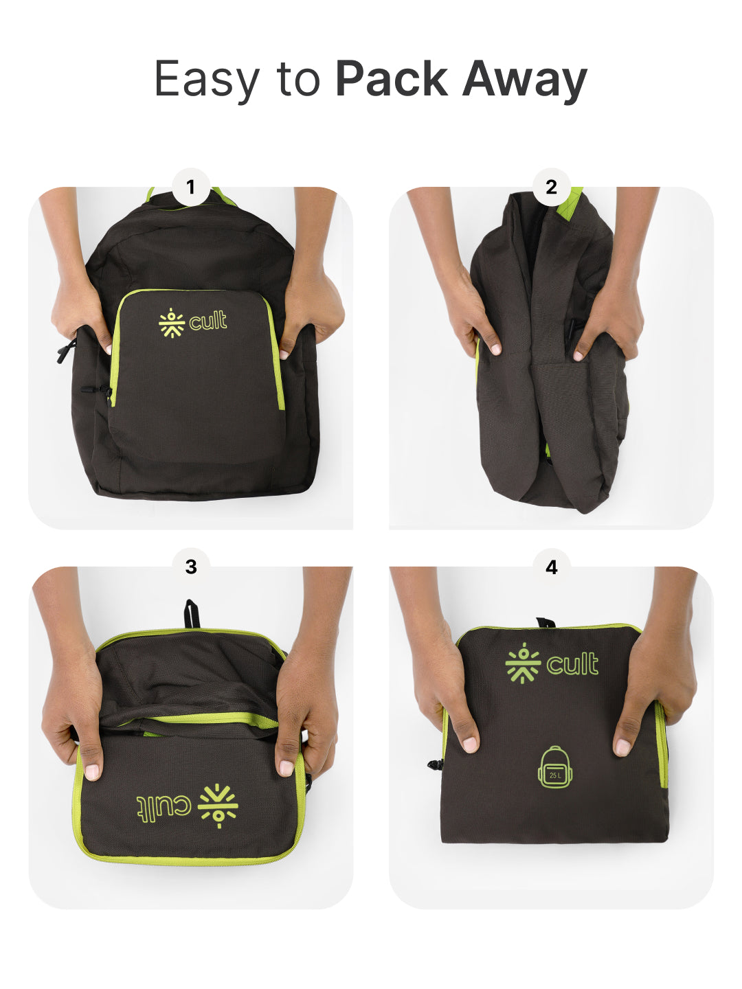 cult Foldable Backpack 25L Olive