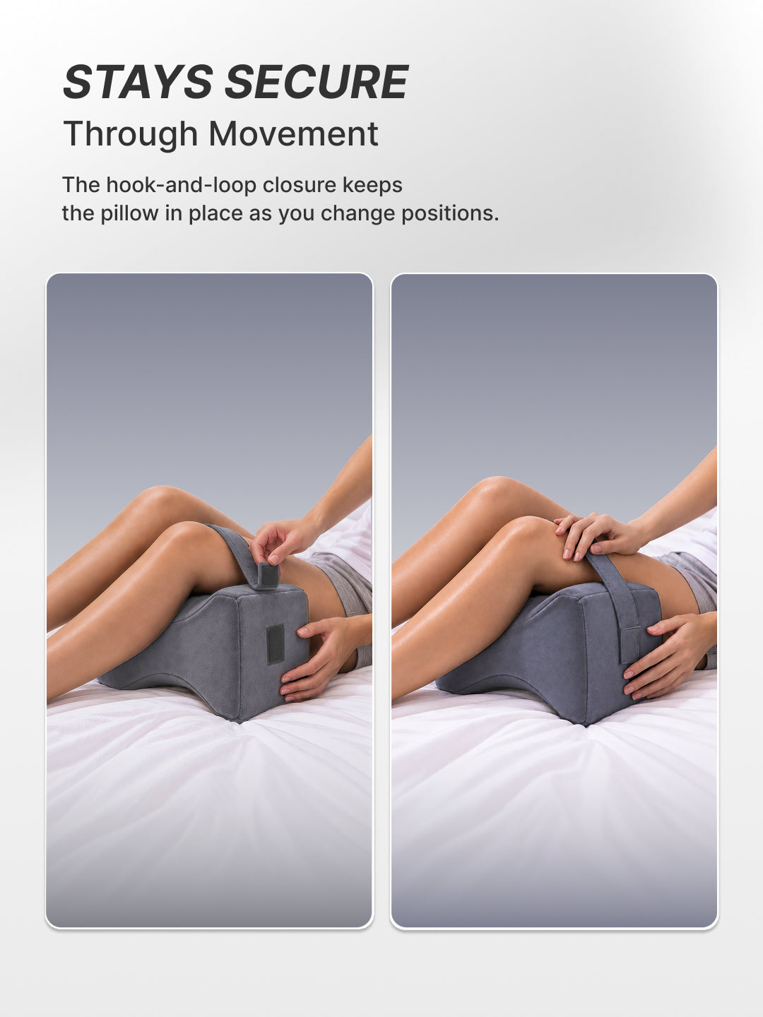 CULT Knee Support Pillow for Sleeping Side Sleepers Knee Alignment and Leg Comfort Cushion Grey