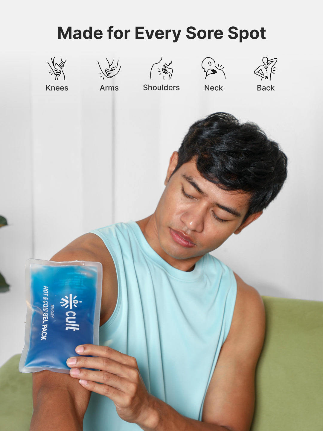 Reusable Hot & Cold Gel Pack of 2 Flexible Pain Relief for Cramps, Swelling, Injuries, Neck, Back & Joint Recovery