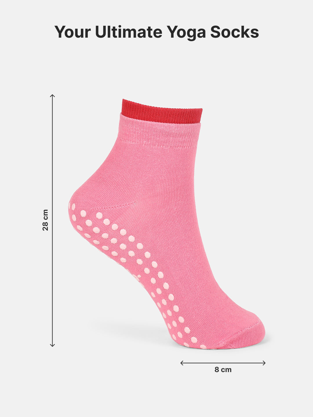 Yoga Anti-skid Ankle Length Pack of 2 Blush & Pink Unisex Cotton Socks