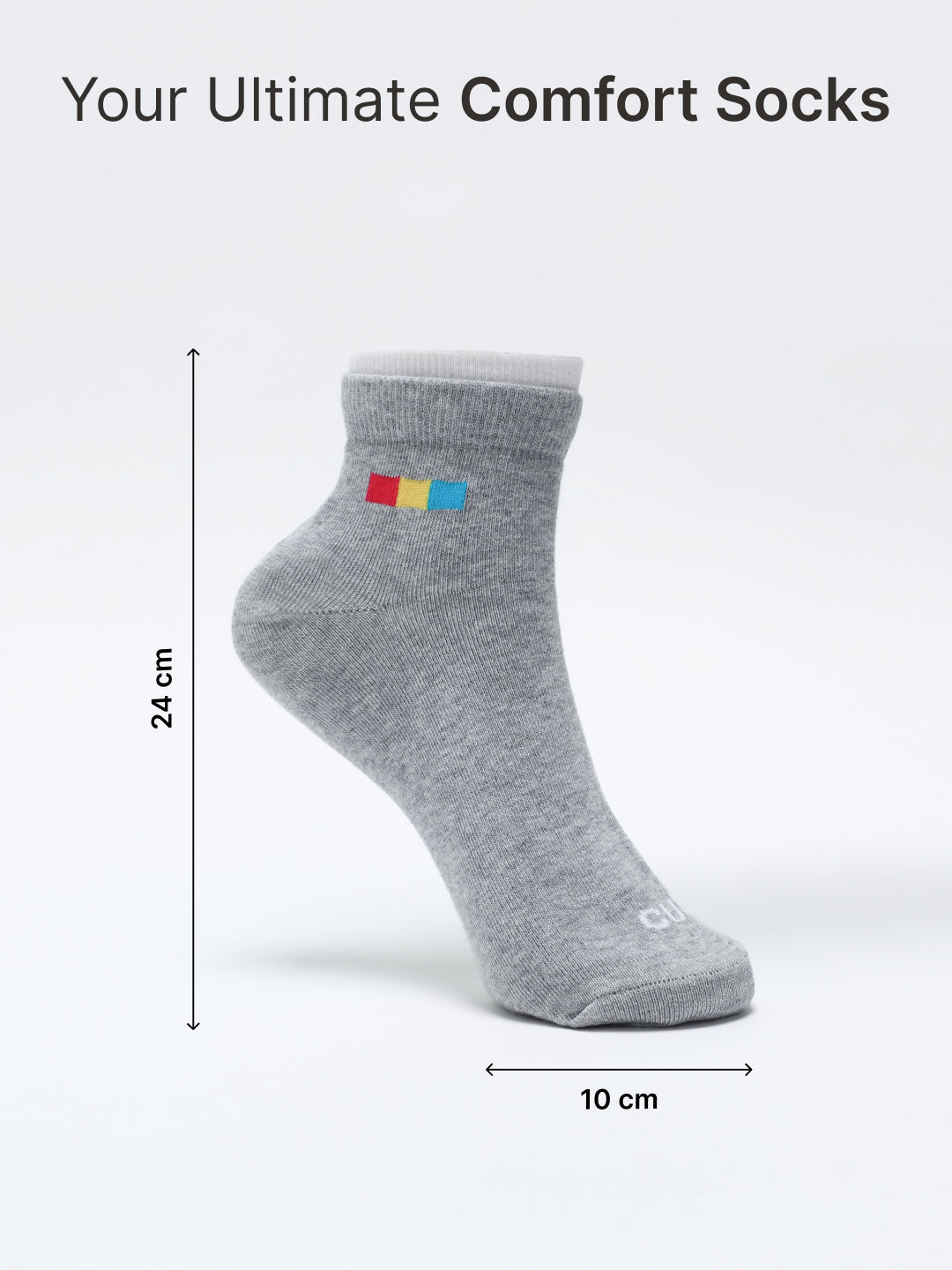 Ankle Length Sports Pack of 3 Multicolour Cotton Blend Men Socks Breathable, Sweat-Absorbent & Comfortable
