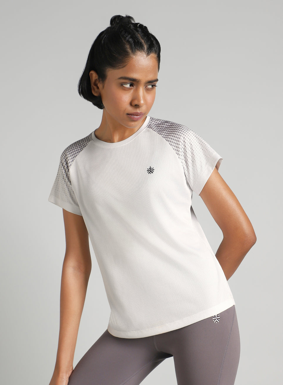 Halftone Print Raglan Workout T-shirt