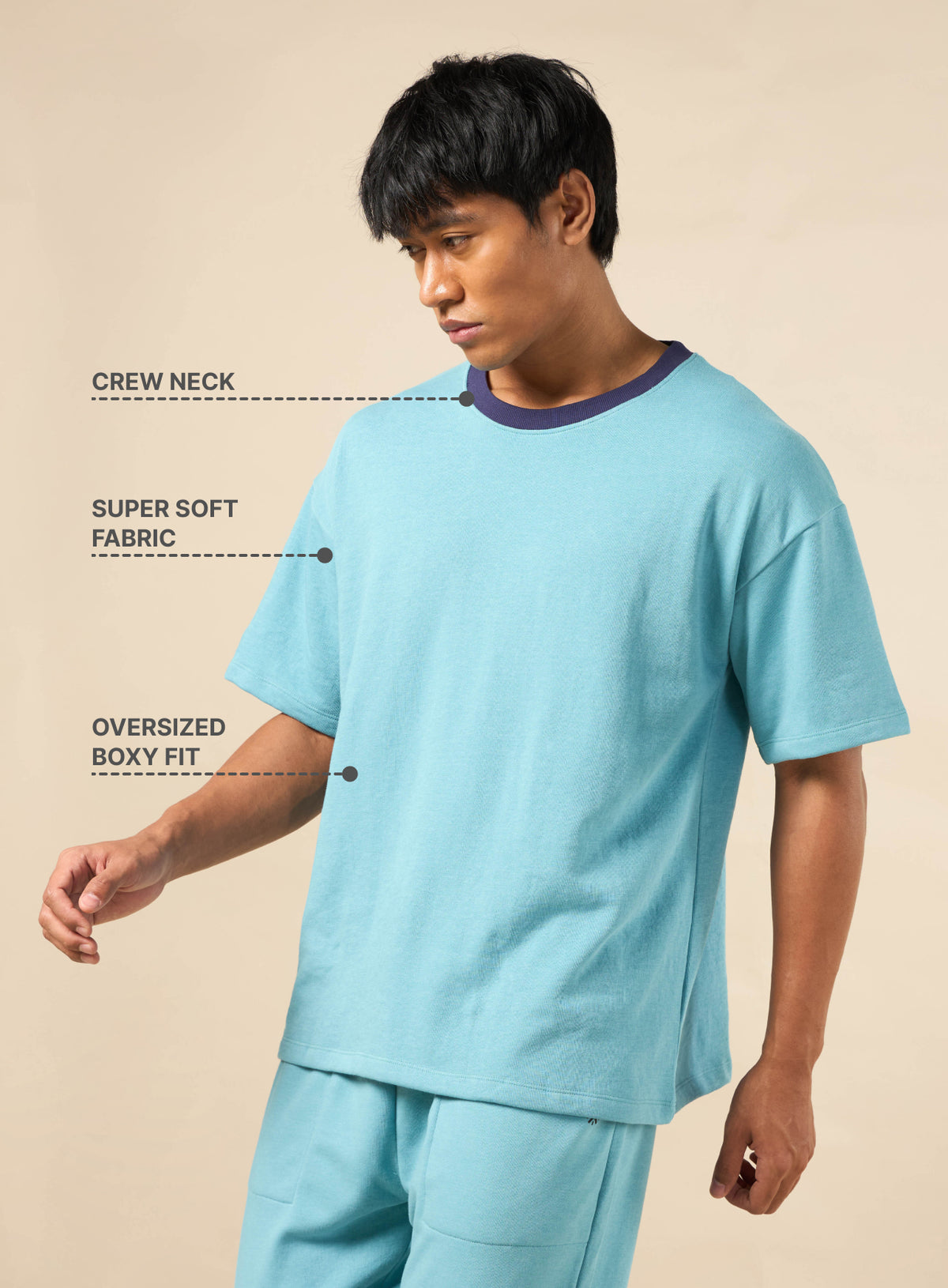 Men's Blue Cult Brand Carrier Oversized T-shirt