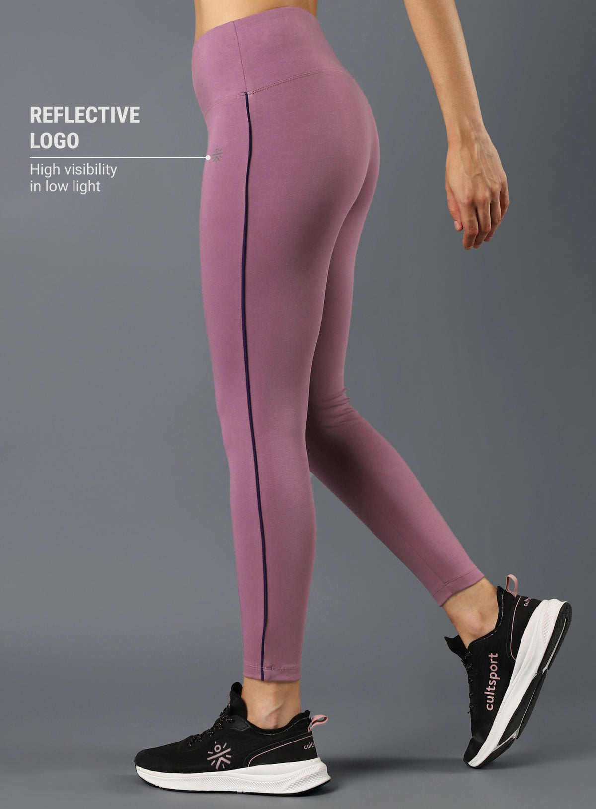 Women's Performance Cotton Purple Tights