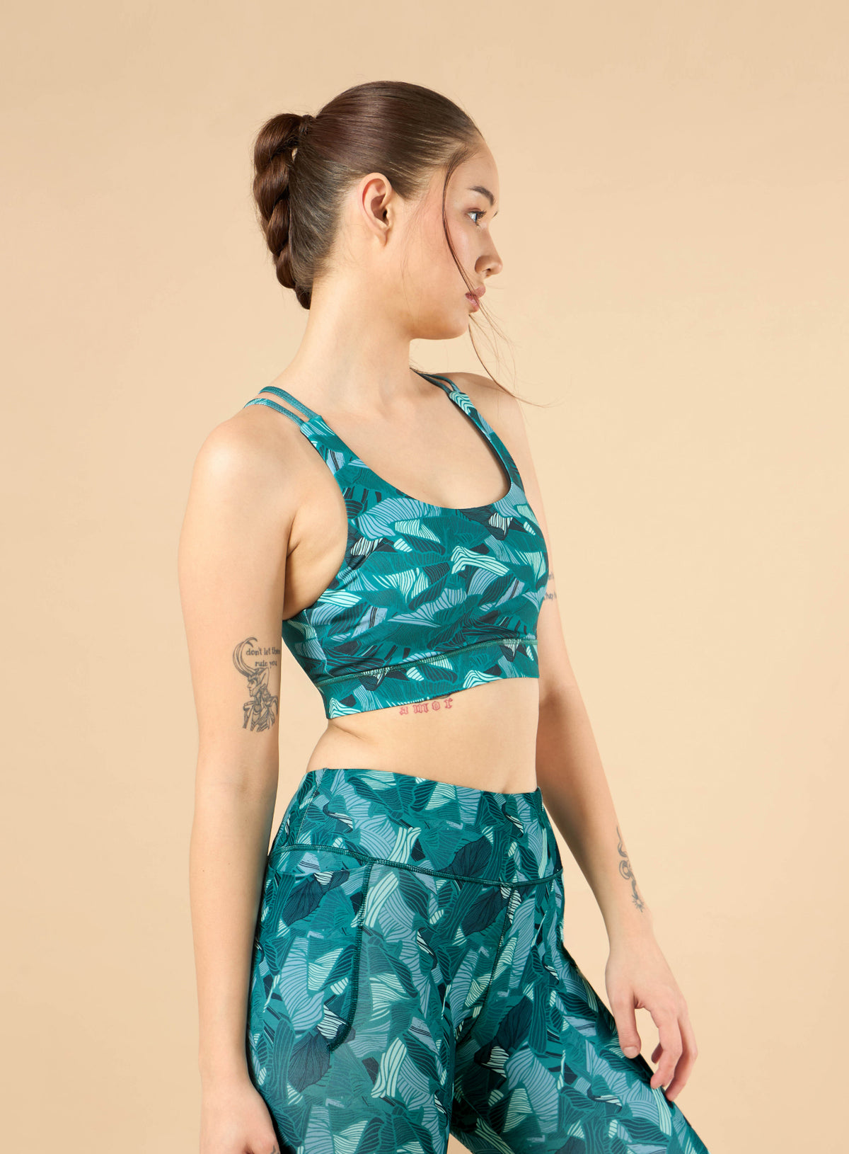Women's Zen Garden All-Over Print Medium Support Sea Green Bra