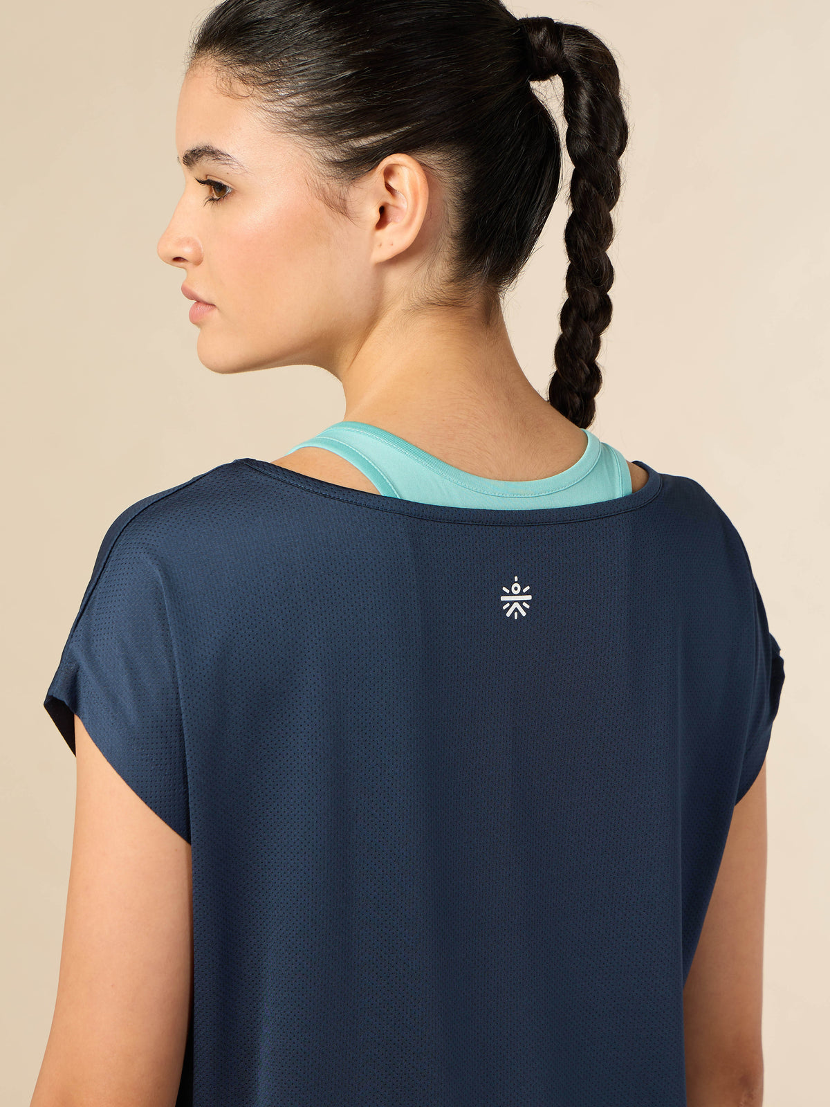 Women's 2in1 Layered Performance Navy T-shirt