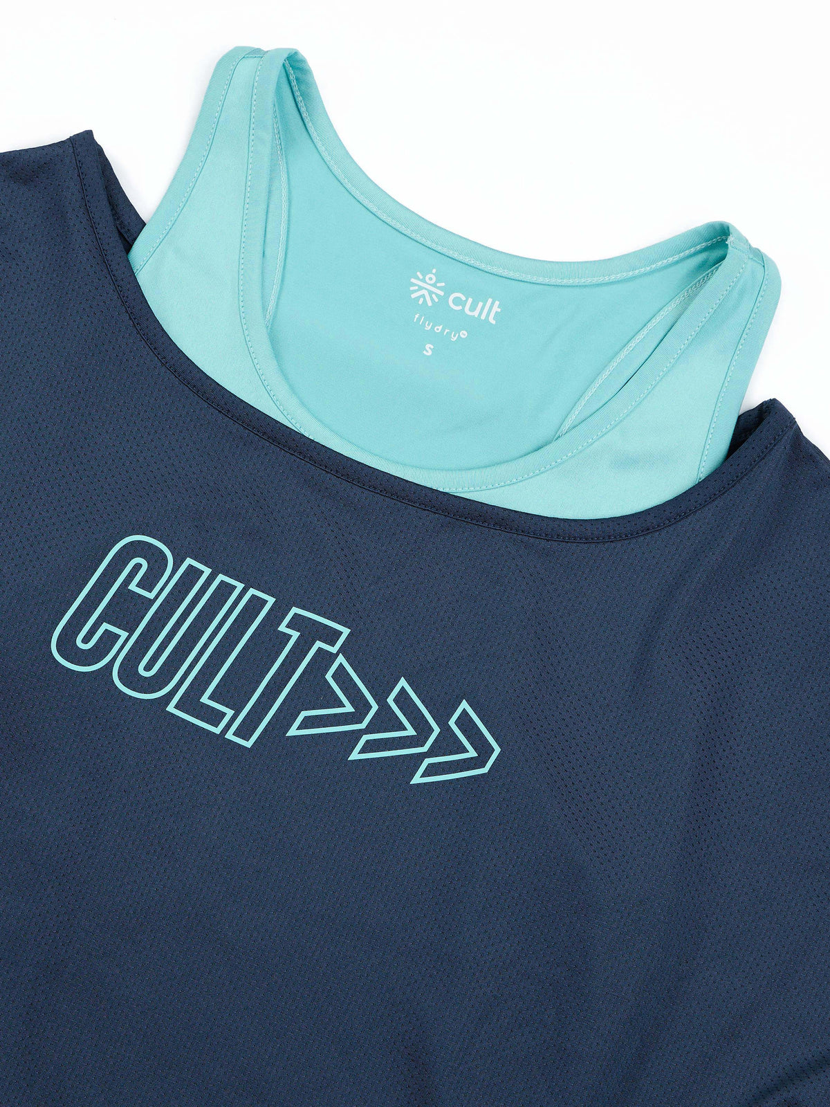 Women's 2in1 Layered Performance Navy T-shirt