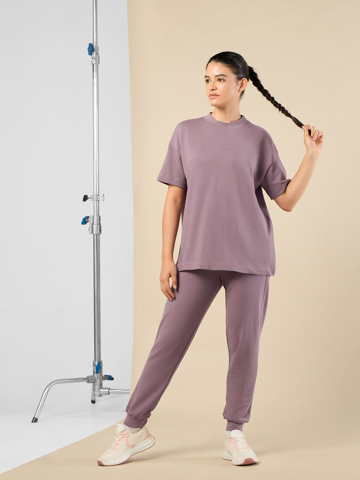 Women's Lifestyle Cotton Lavender Co-ord Set