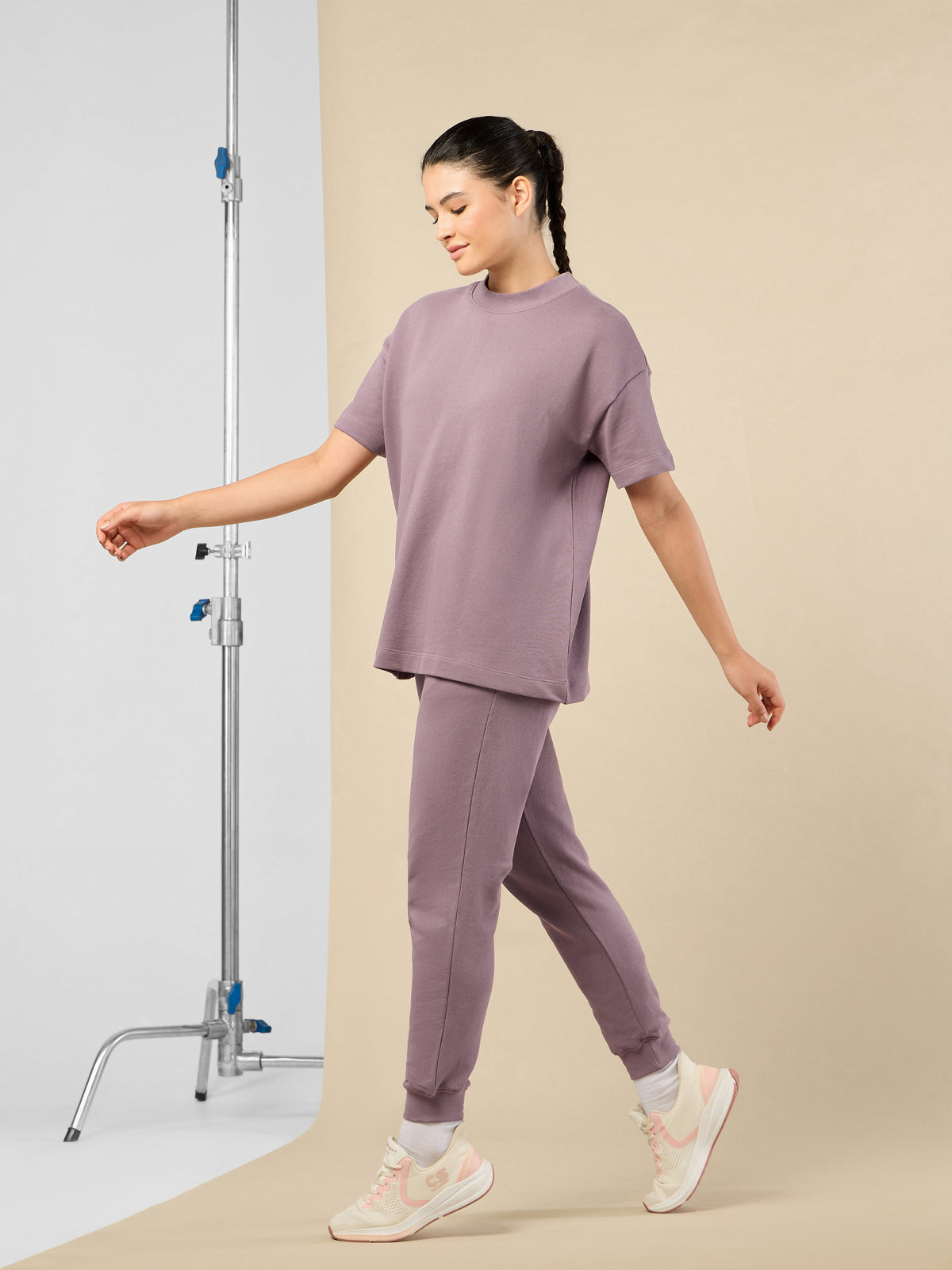 Women's Lifestyle Cotton Lavender Co-ord Set