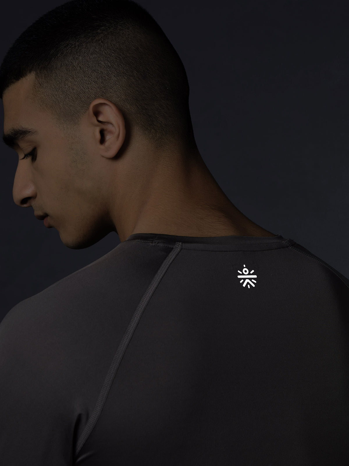 Men's Grey Base Layer Run Full Sleeve Slim Fit T-shirt
