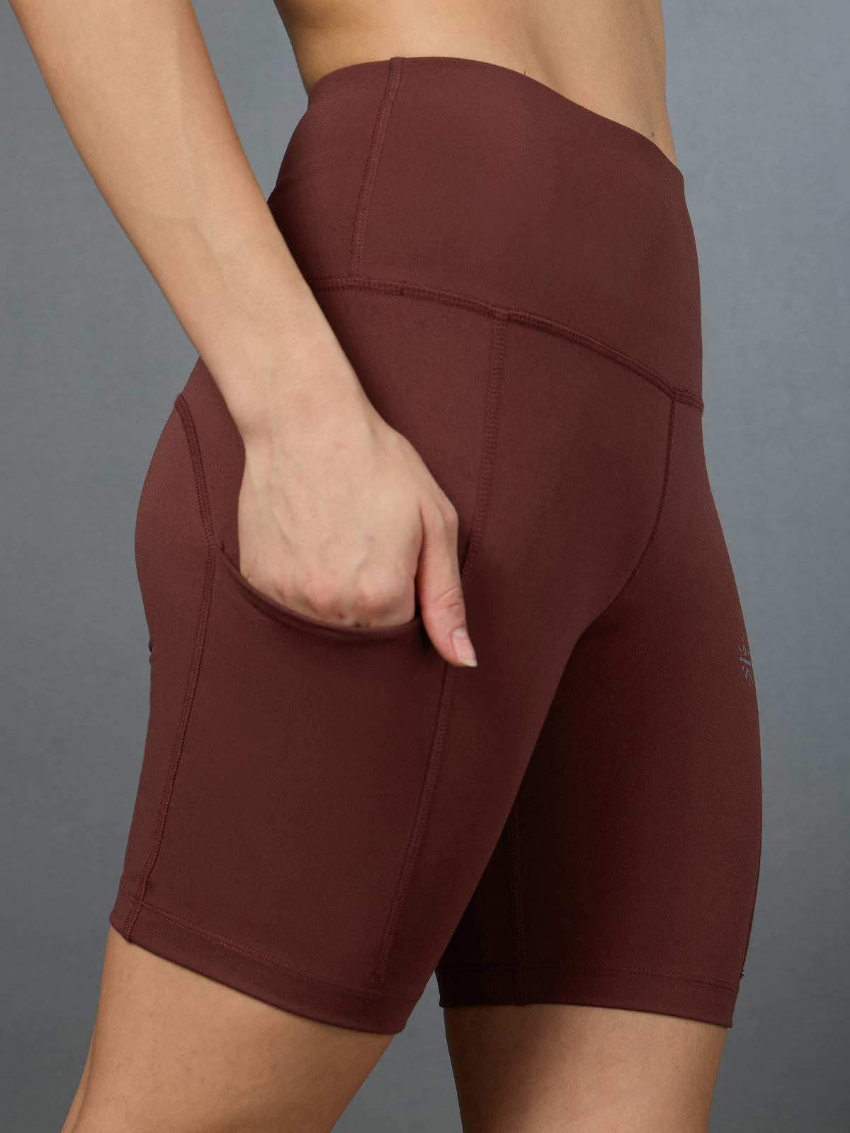 Women's Brown Performance Biker Shorts