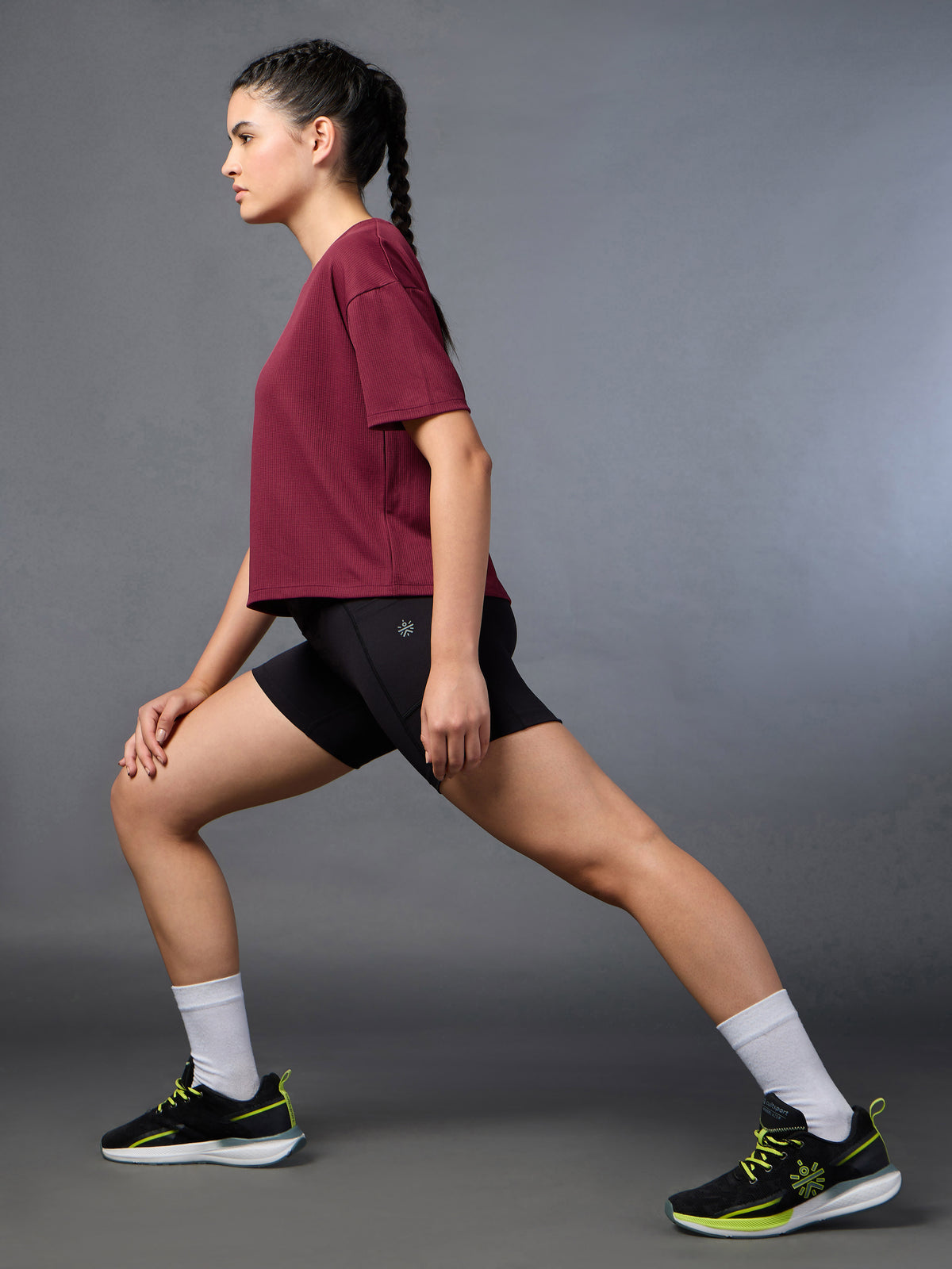 Women's Maroon Cropped T-shirt