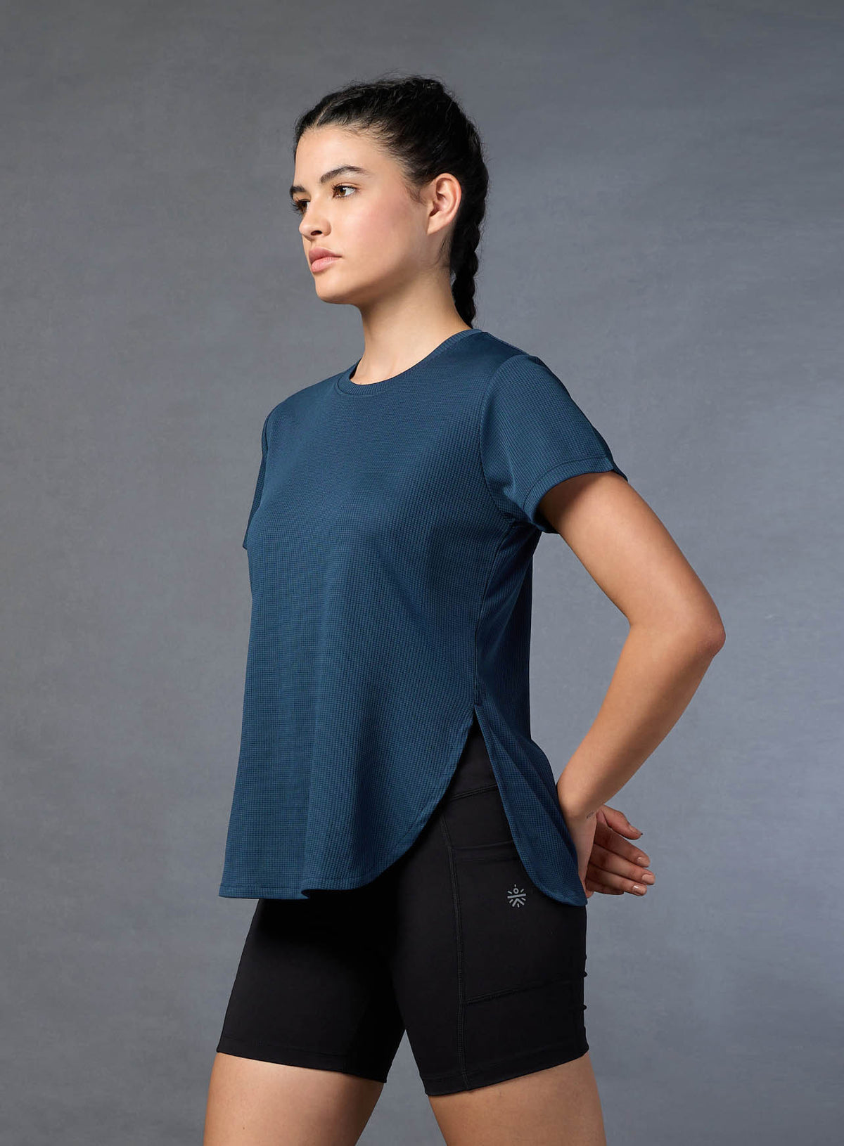 Women's Navy Running Longline T-shirt