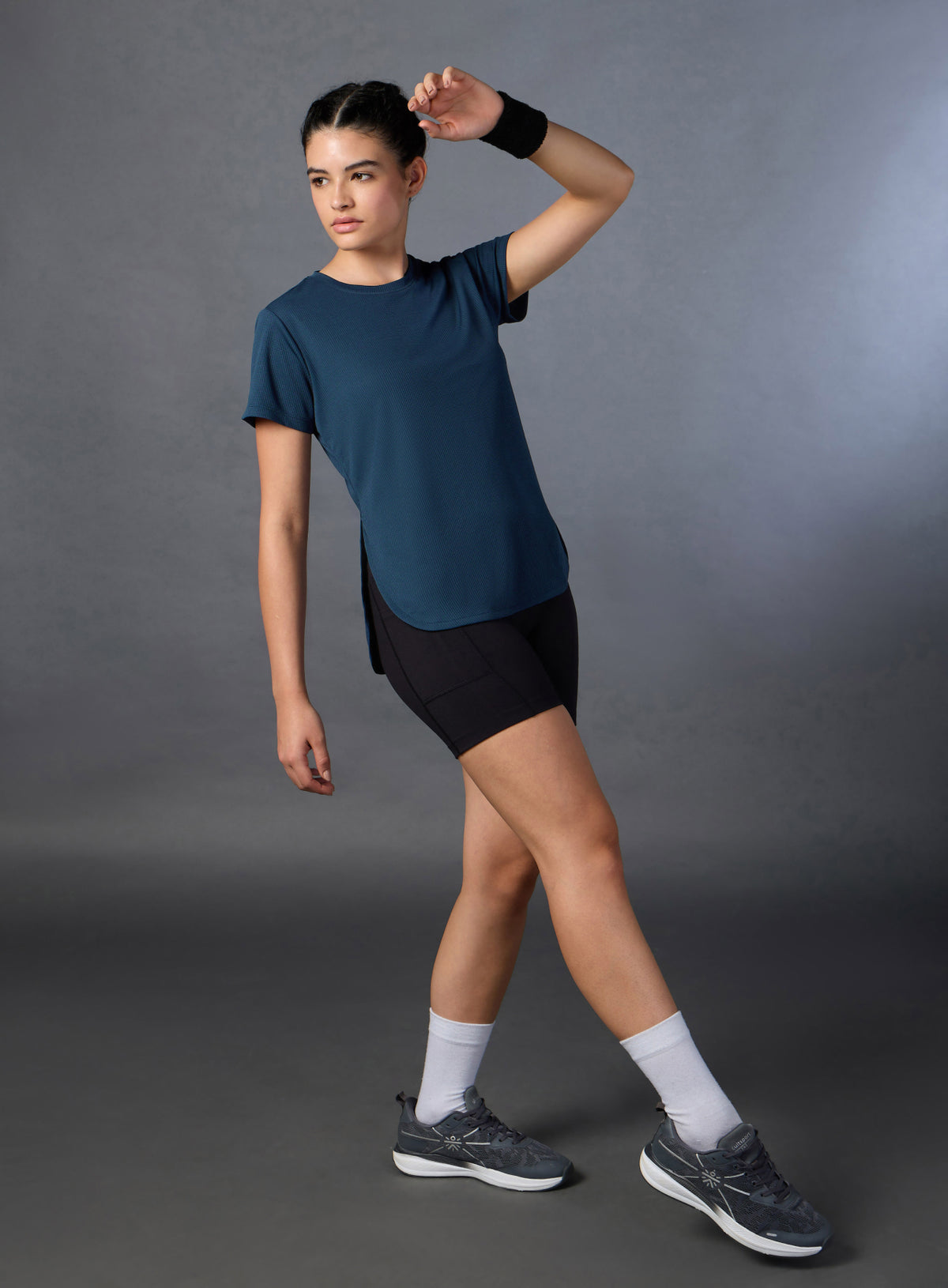 Women's Navy Running Longline T-shirt