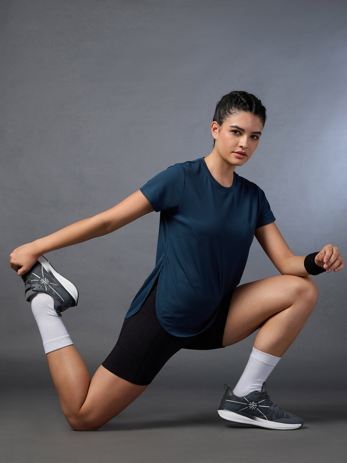 Women's Navy Running Longline T-shirt