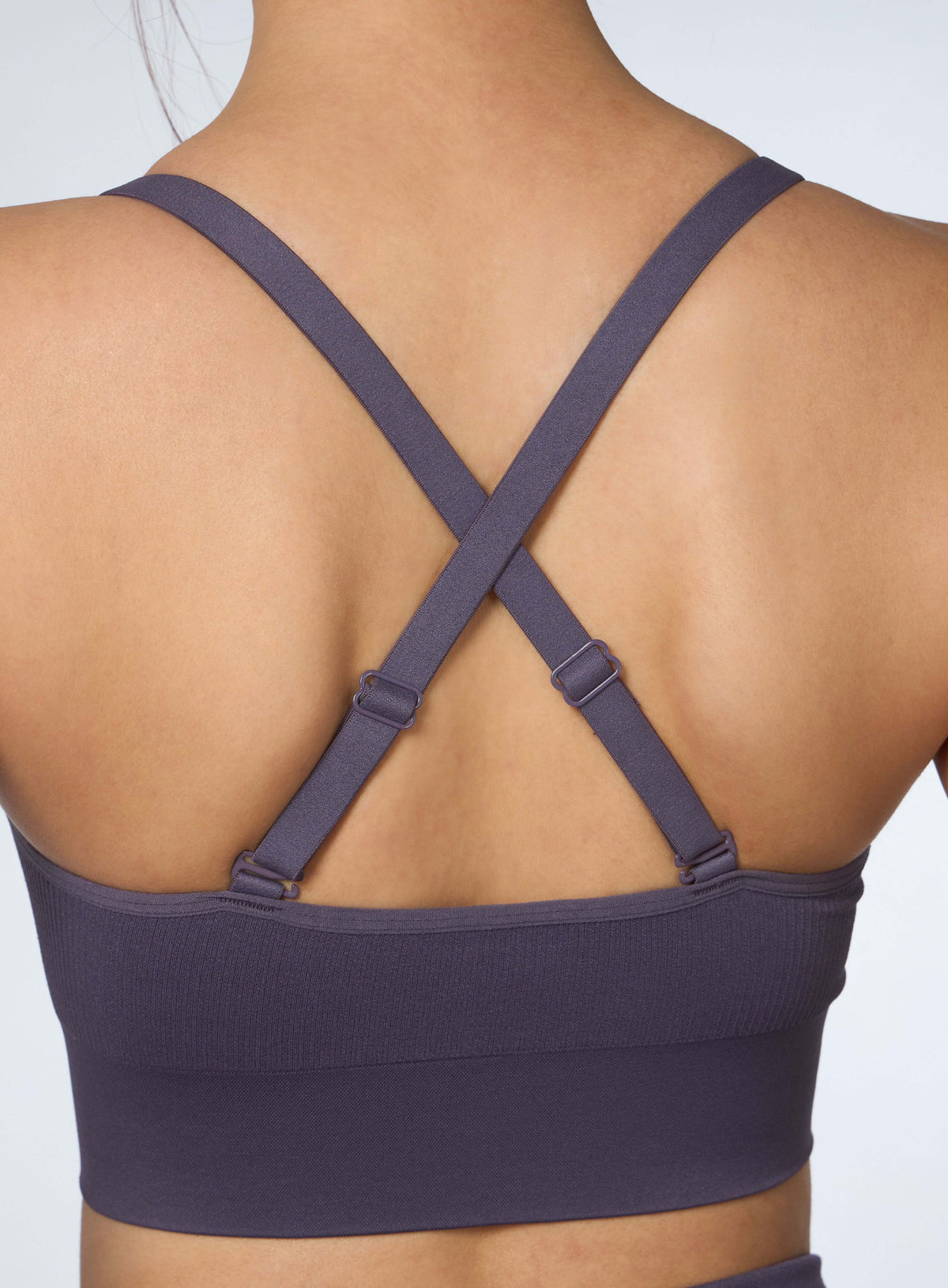 Women's Purple Cross Fit Seamless Medium Support Bra