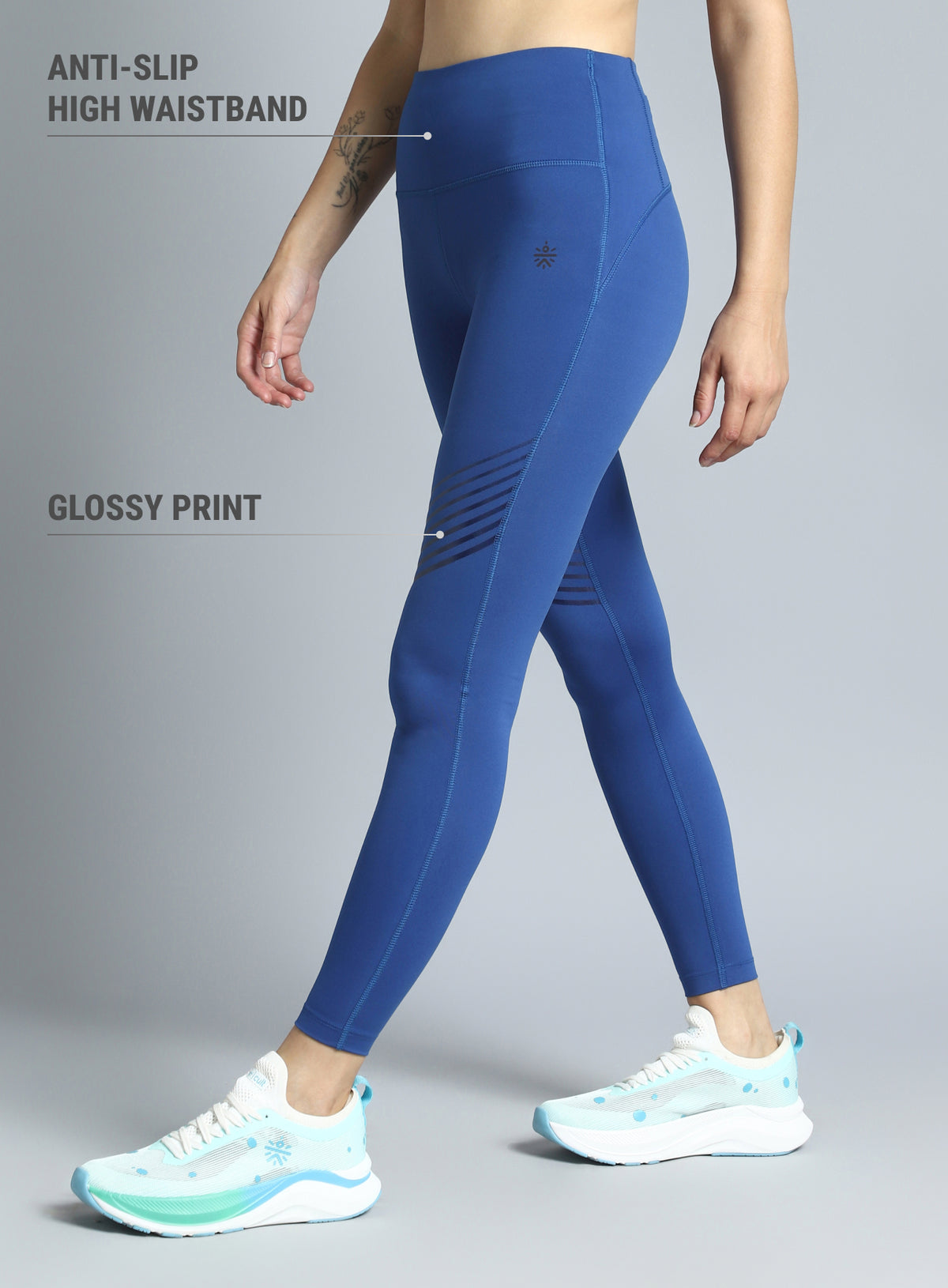Women's Blue Energy Flow Printed COMFlex Tights