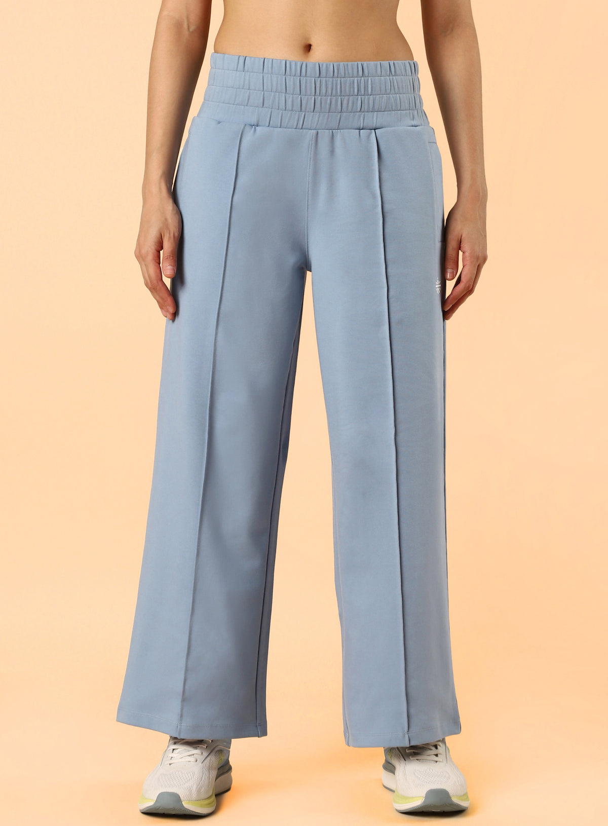 Women's Blue Flex Premium Wide Leg High Waist Pants