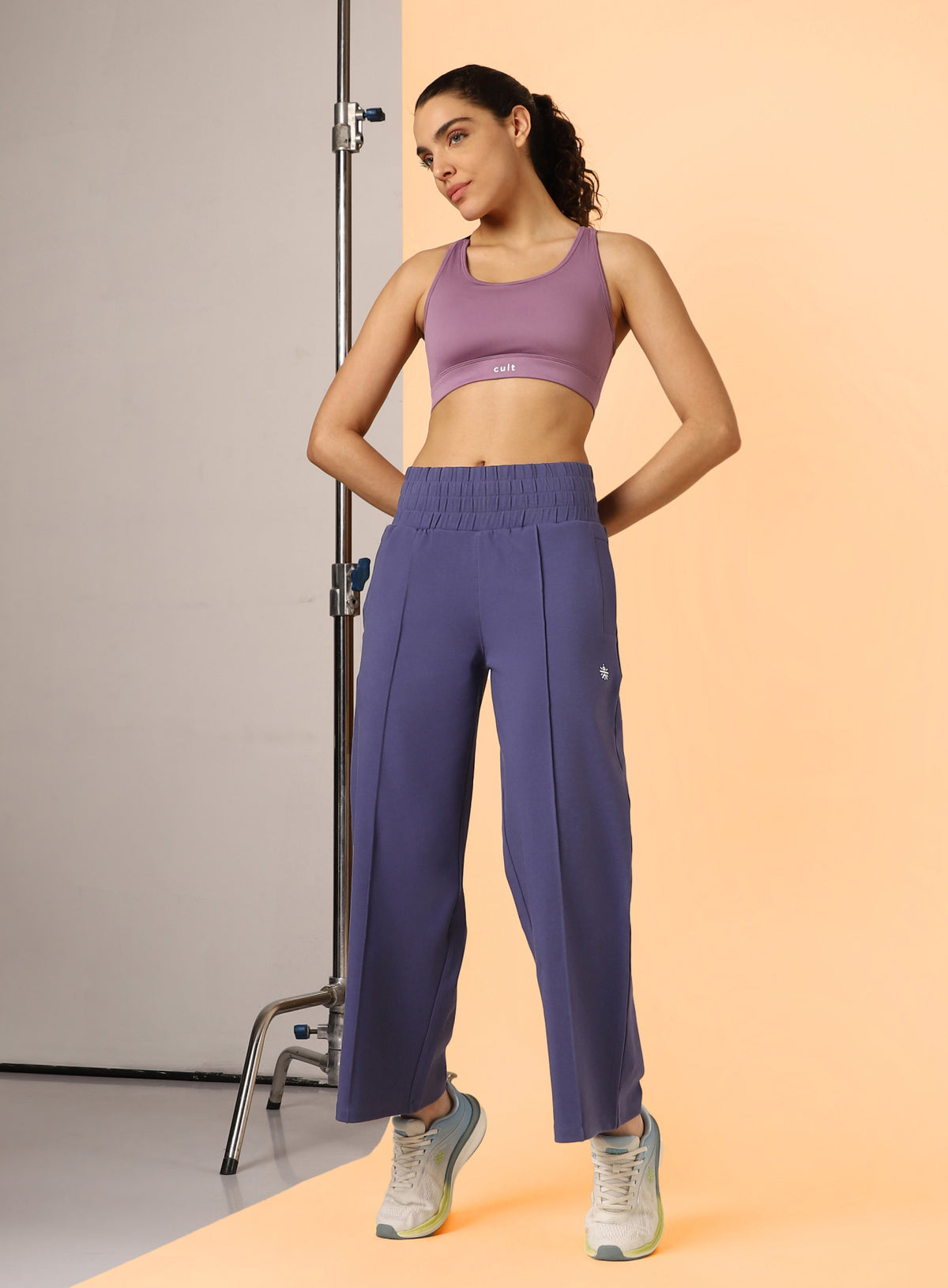 Women's Navy Flex Premium Wide Leg High Waist Pants