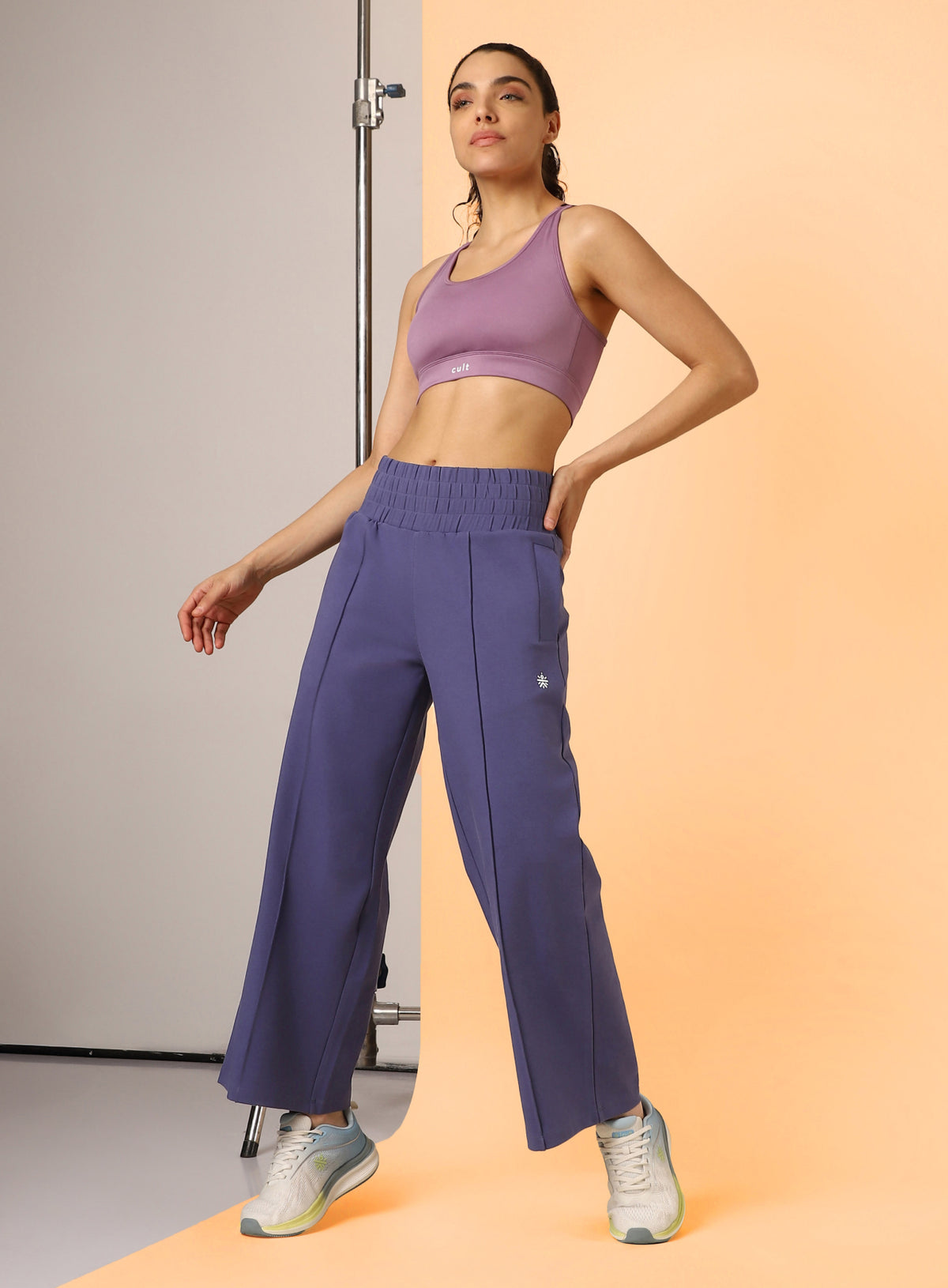 Women's Navy Flex Premium Wide Leg High Waist Pants