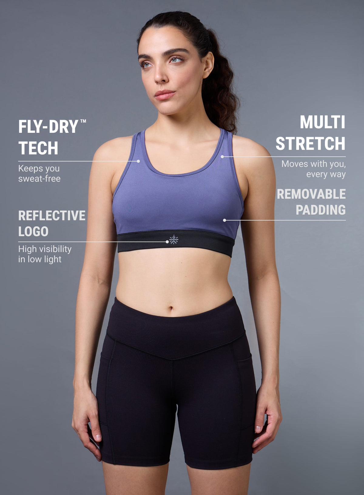 Women's Purple Run Forward High Support Bra