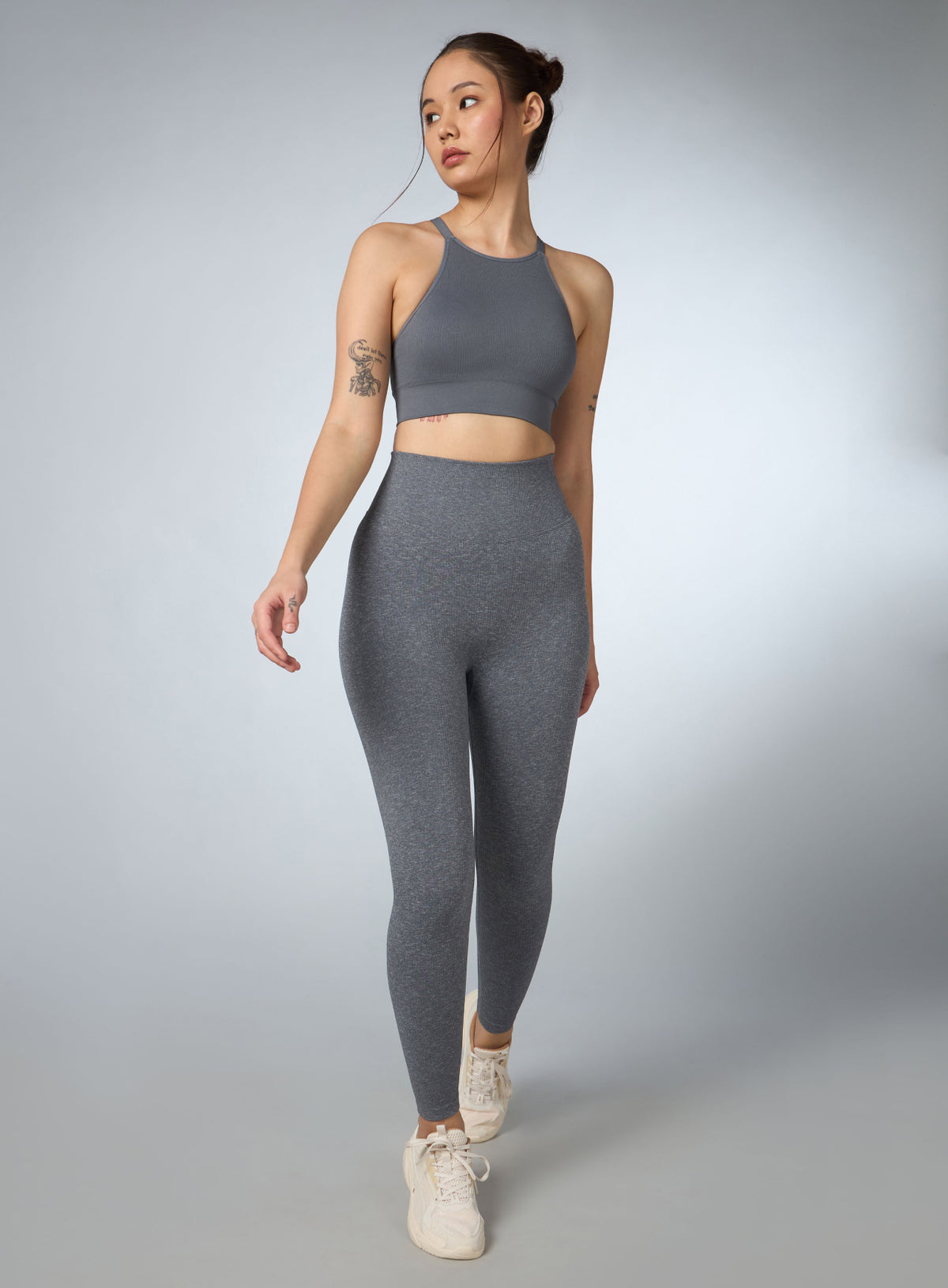 Women's Grey Kinetic Seamless Tights