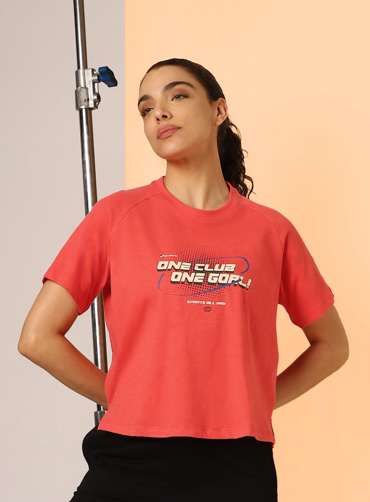 Women's Orange Club Boxy Crop fit T-shirt