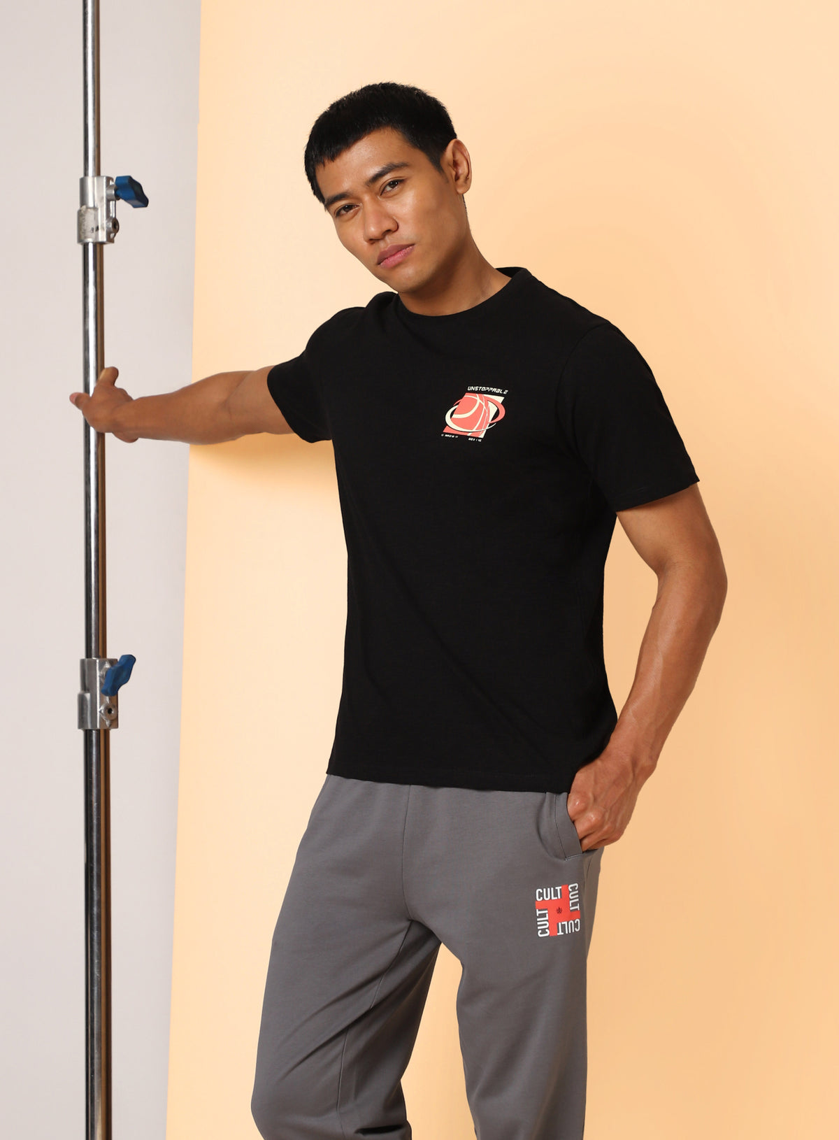 Men's Black Unstoppable Typo T-shirt