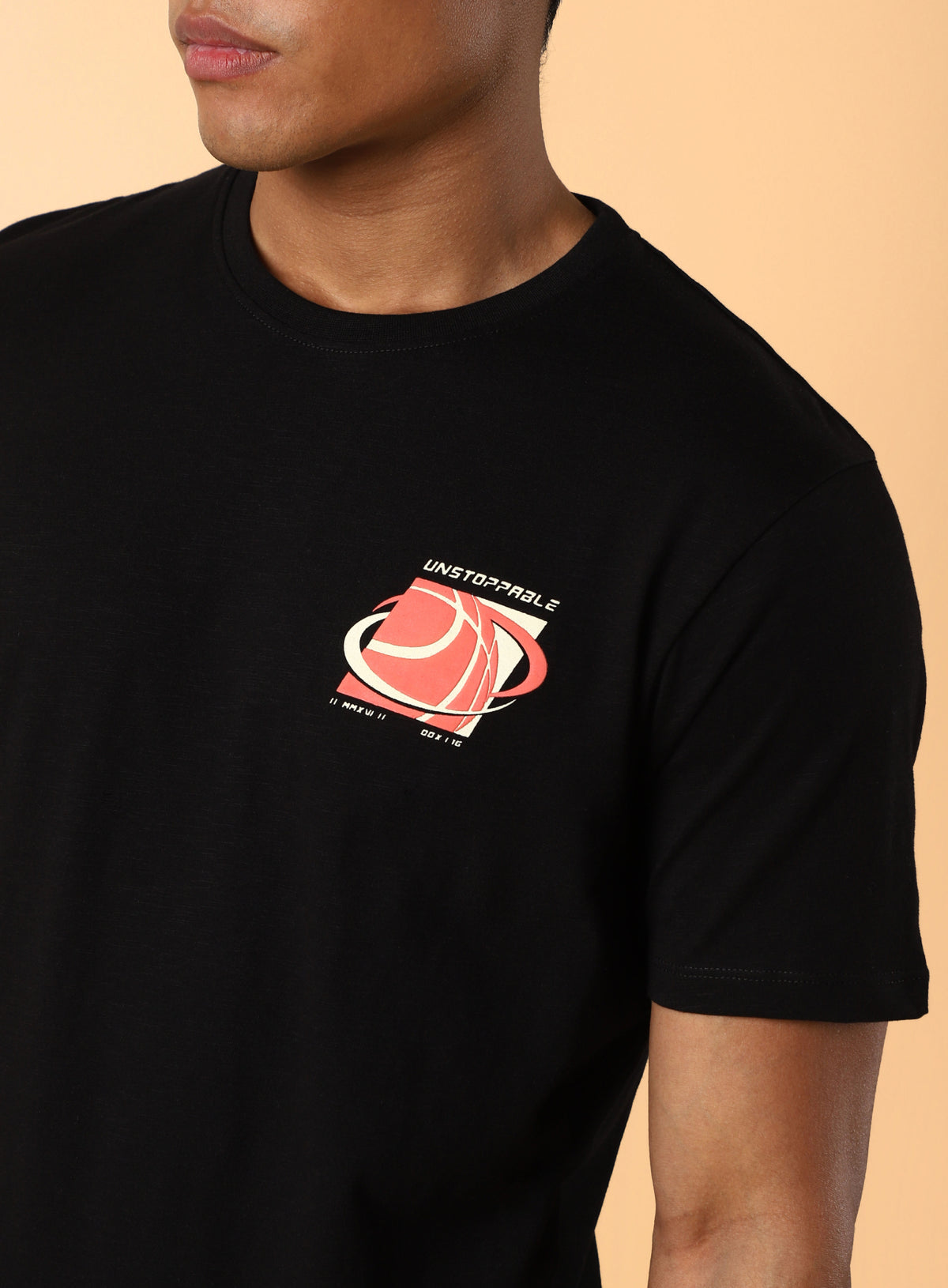 Men's Black Unstoppable Typo T-shirt