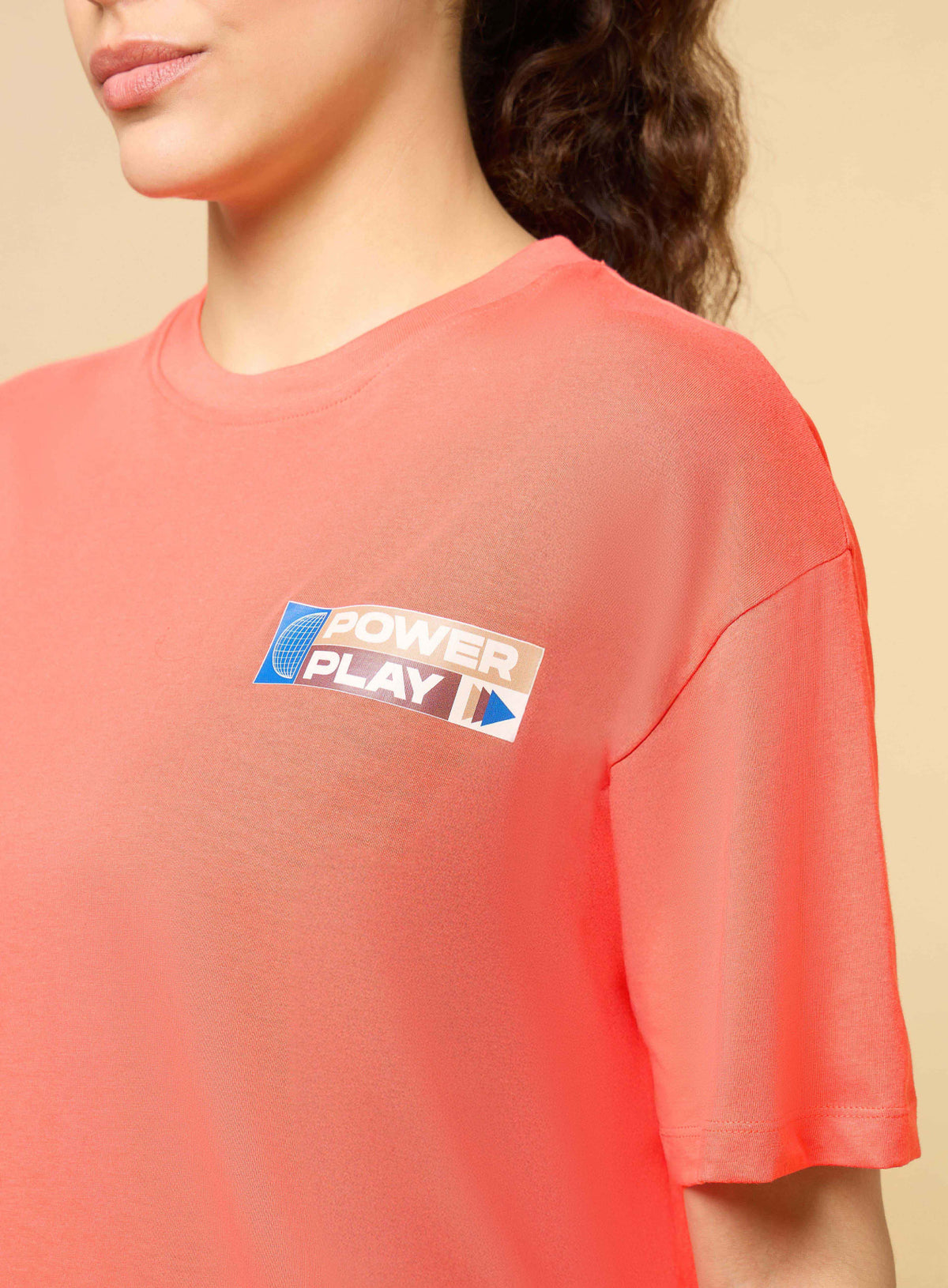 Women's Coral Power Play Relaxed fit T-shirt