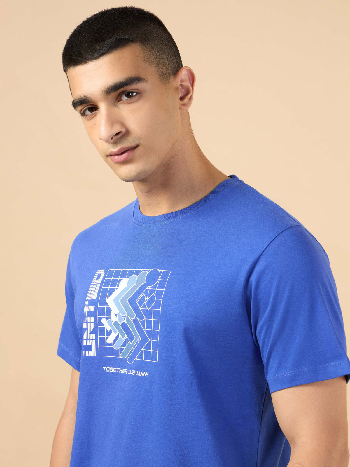 Men's Blue Marathon Graphic T-shirt
