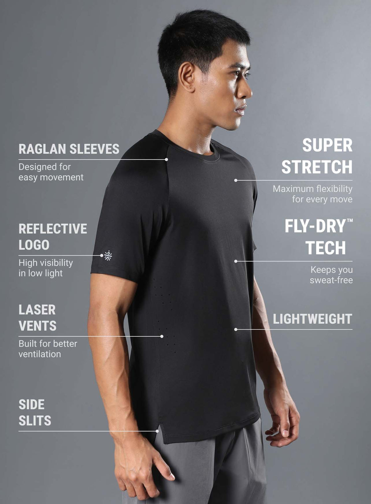 Men's Black Run Forward T-shirt