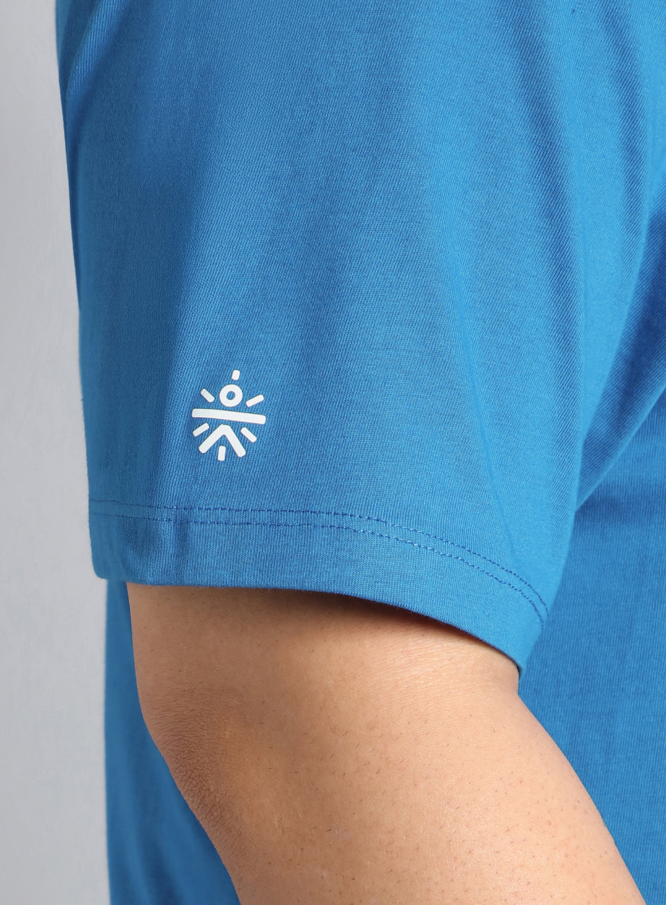 Men's Blue Cotton Plus Size Everyday Regular Fit T-shirt