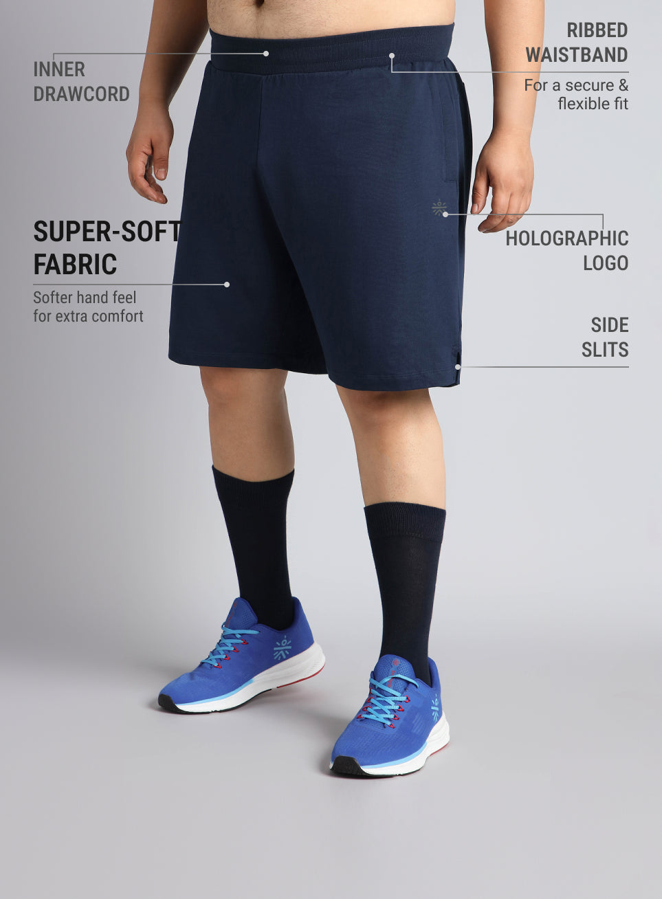 Men's Navy Plus Size Training Essential Shorts