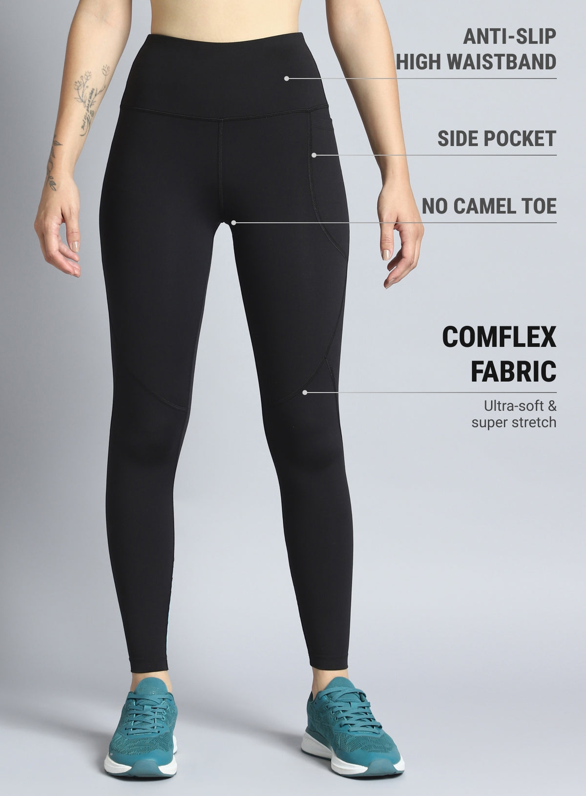Women's Black Dance Flow Tights