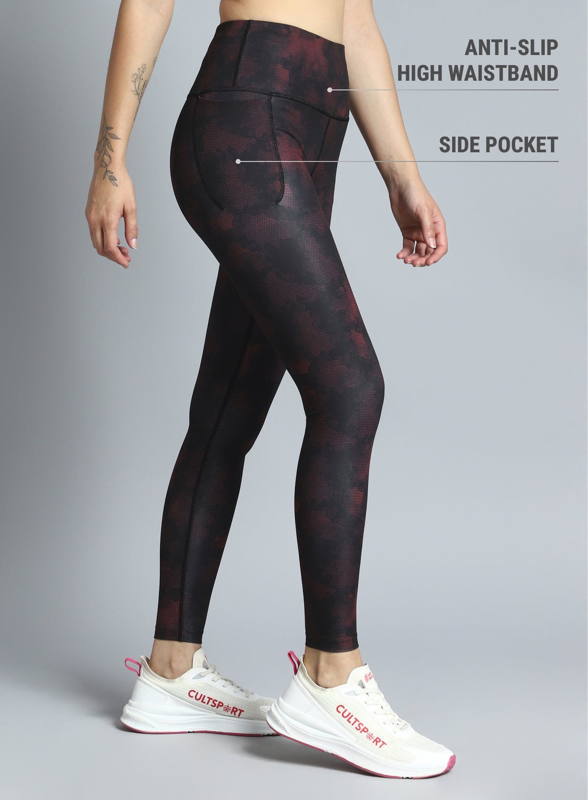 Women's Black Dance Flow AOP COMFlex Tights