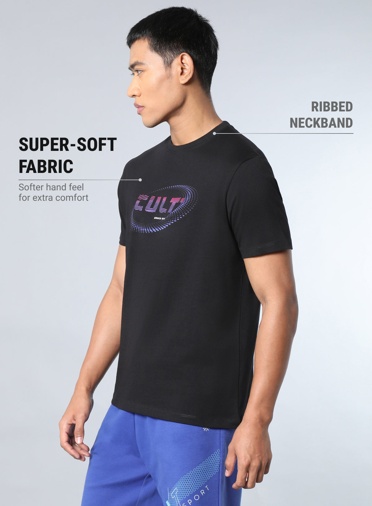 Men's Black Dance Off Print T-shirt