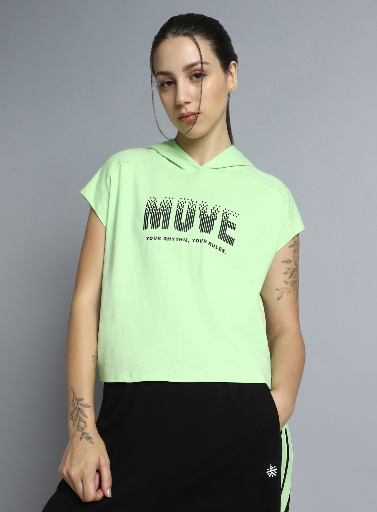 Women's Green Move it Boxy fit Hoodie Top