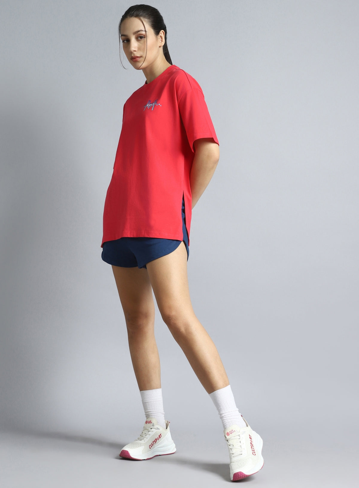 Women's Coral Printed Oversized T-shirt