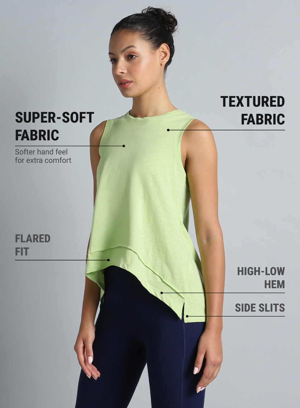 Women's Lime Yoga Flow Tank