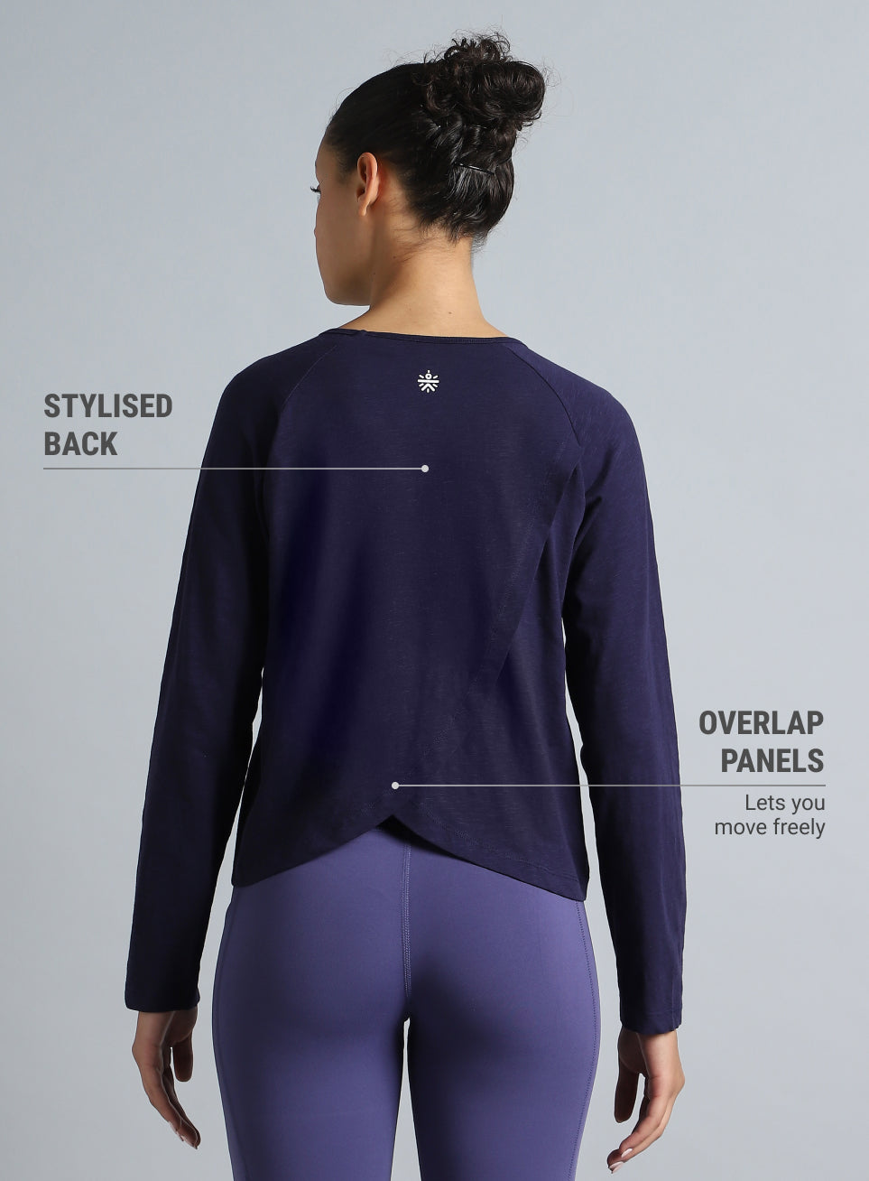 Women's Navy Yoga Flow Full Sleeve Top