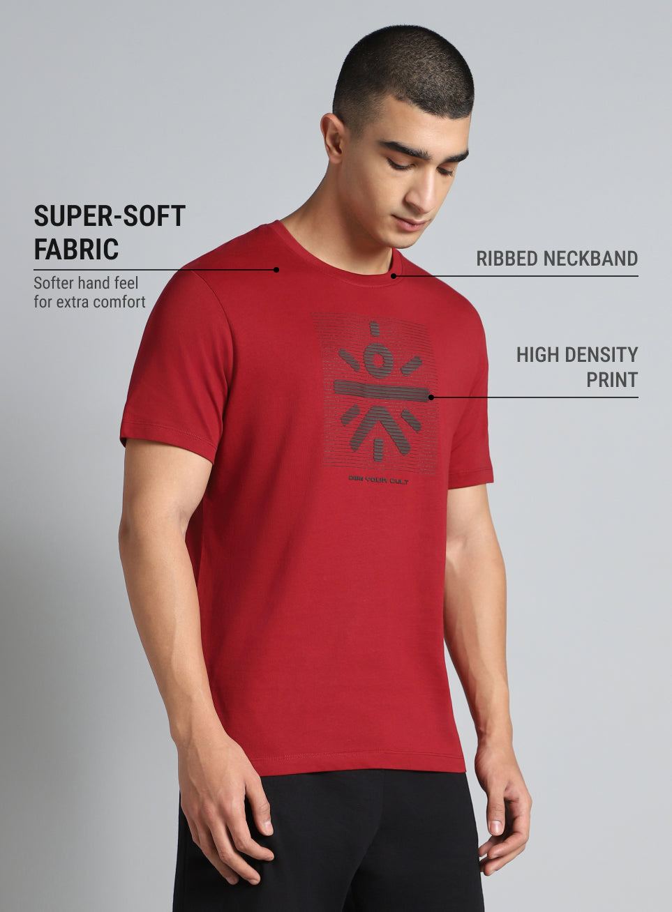 Men's Red Cult Brand Carrier T-shirt