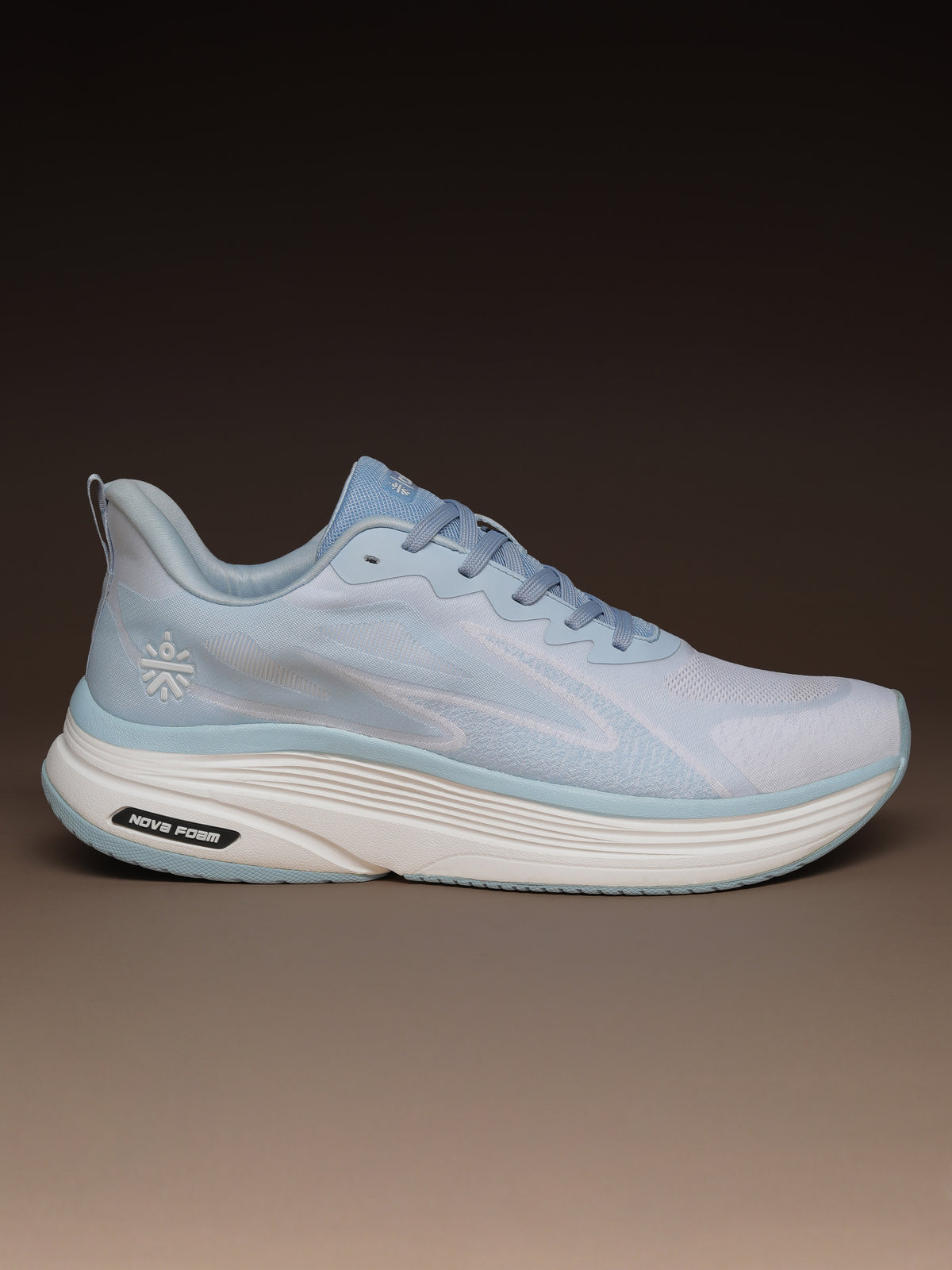 cult Men’s Flexride Running Shoes with Durable Rubber Outsole & Cushioning for Runs up to 20 km - Ice Blue/White