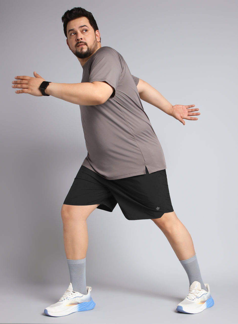 Men's Black Runner's Essential Plus Size Shorts